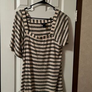 Striped Black and White Women's Top